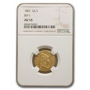 1807 $2.50 Capped Bust Gold Quarter Eagle AU-53 NGC (BD-1) 1807 $2.50 Capped Bust Gold Quarter Eagle AU-53 NGC (BD-1)
